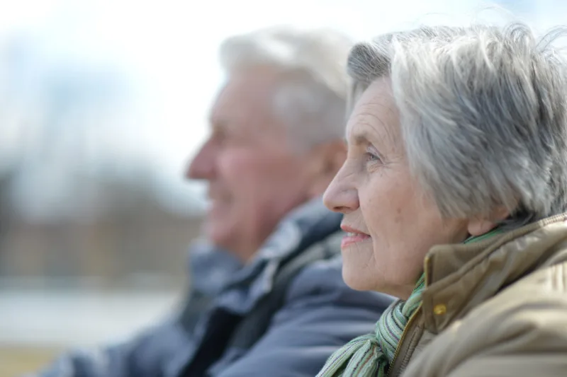 old couple on a walk