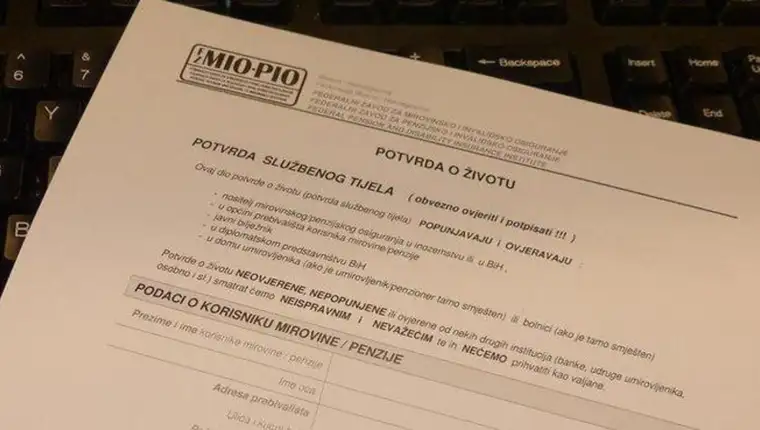 potvrda o životu
