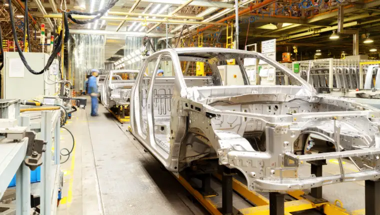 Workers are producing cars