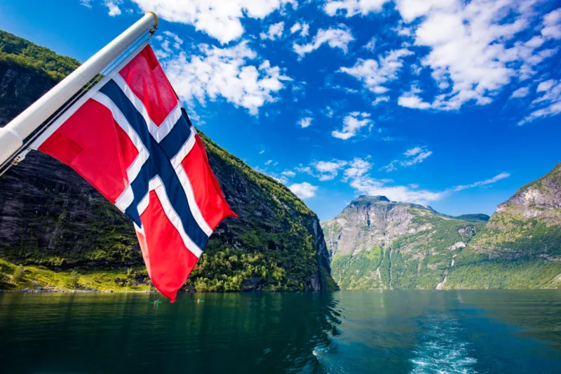 Panoramic and drone landscape of Geiranger fjords, Geirangerfjor