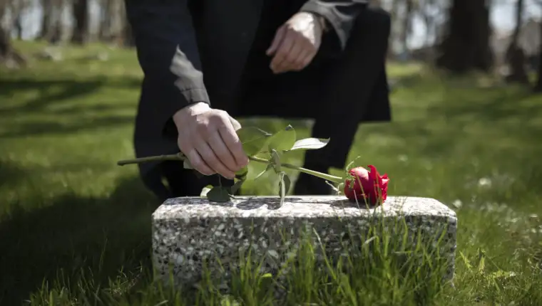 man-bringing-rose-tombstone-cemetery