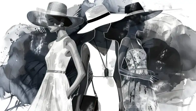 series of fashion illustration wallpaper