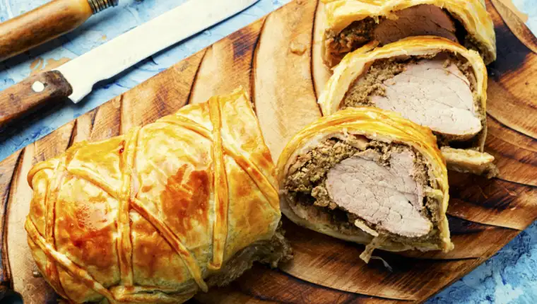 Wellington meat is a festive tenderloin dish.