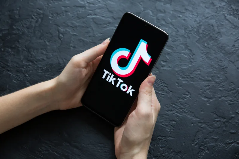 LVIV, UKRAINE - October 25, 2020: Tik Tok application on modern