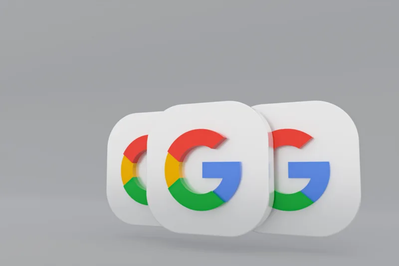 Google application logo 3d rendering on gray background