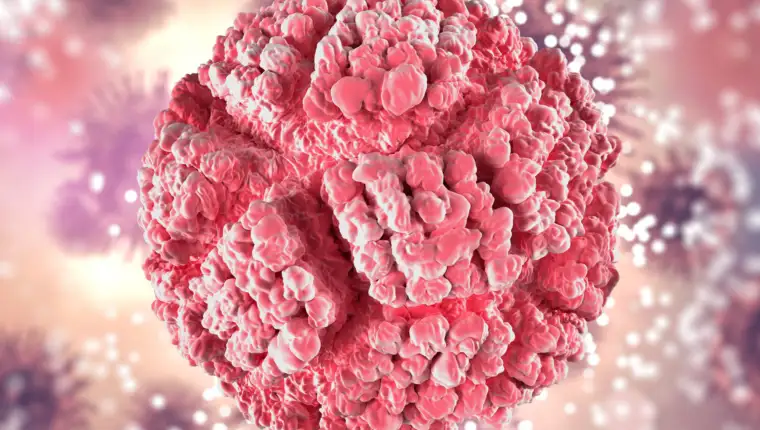 3D abstract medical background with detailed virus cell