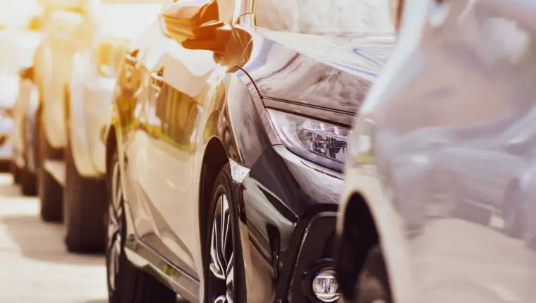 Car parked on street,Car parking row on road,Transportation