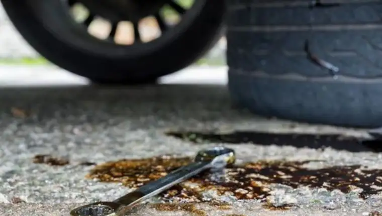 oil stains beneath the car