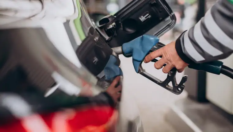 Car refueling at fuel station