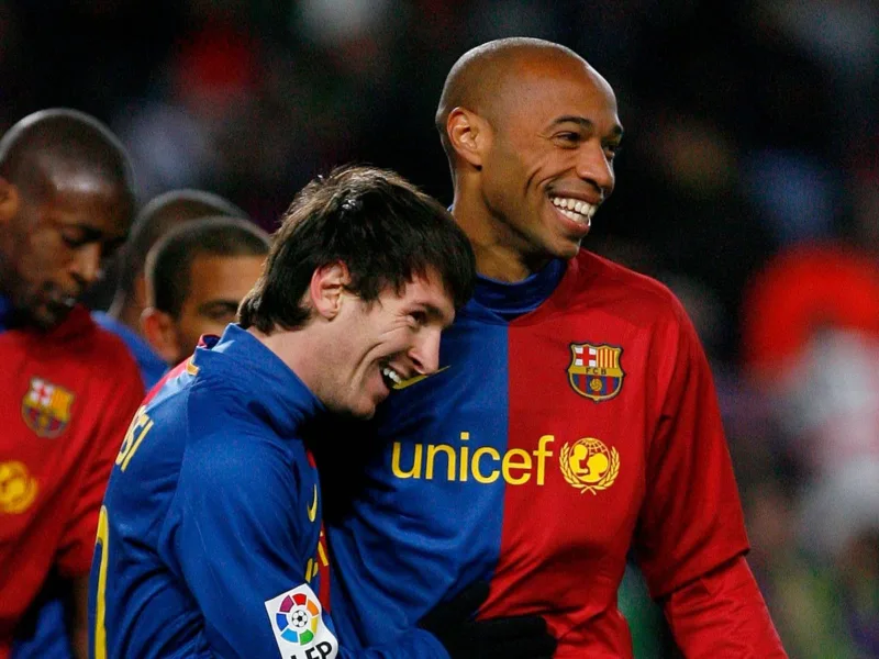 Thierry Henry i leo messi