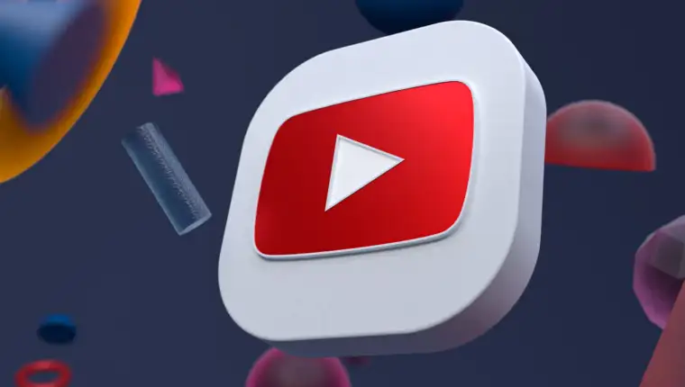 Youtube logo on abstract geometry background