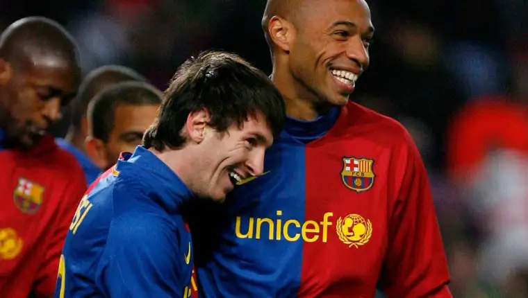 Thierry Henry i leo messi