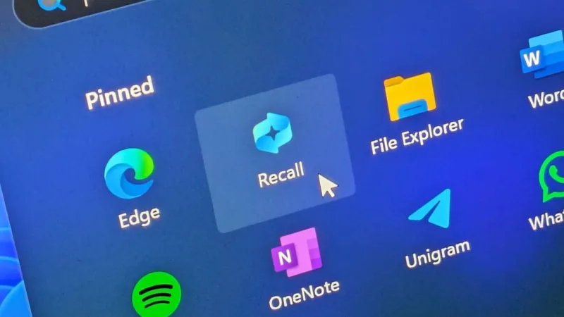 windows recall funkcija