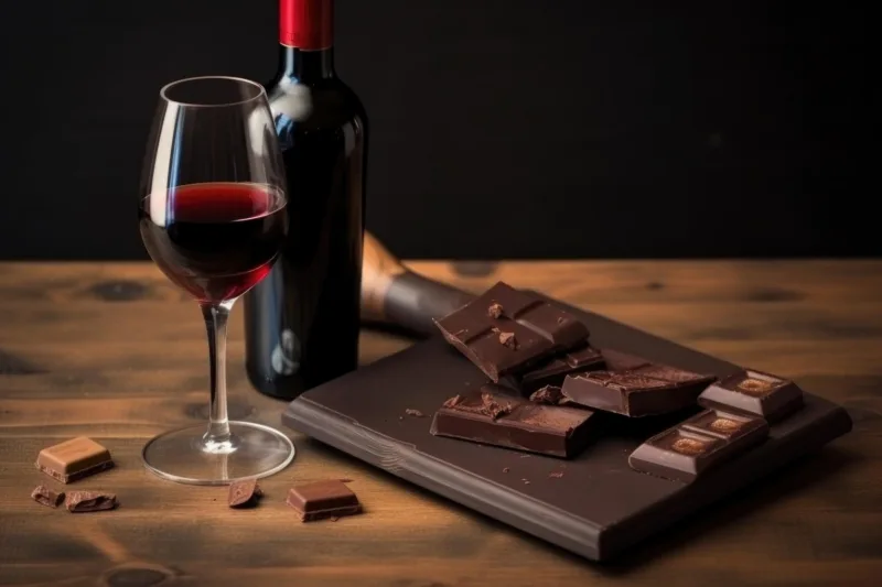 vino i čokolada freepik