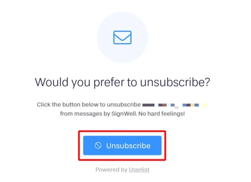 unsubscribe opcija