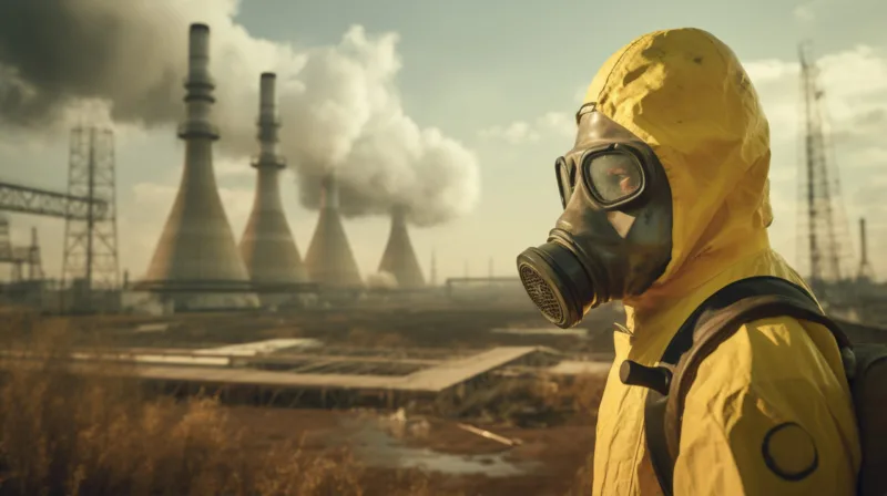 person-hazmat-mask-outside-nuclear-power-plant