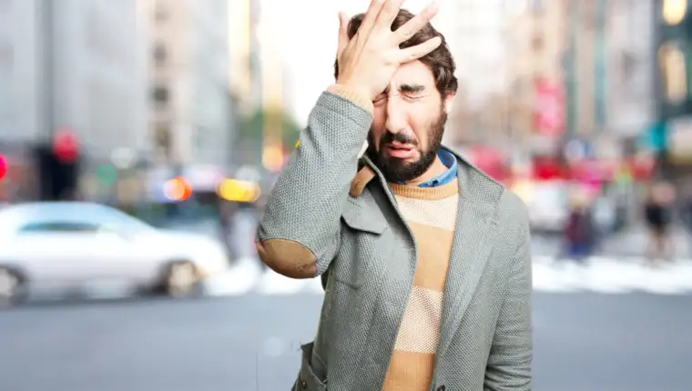 crazy man sad expression