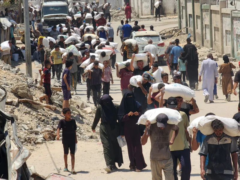 WFP distribuira pomoć u brašnu Palestincima koji se bore s glađu u Gazi