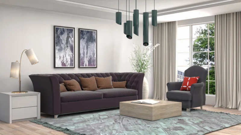 Illustration of the living room interior