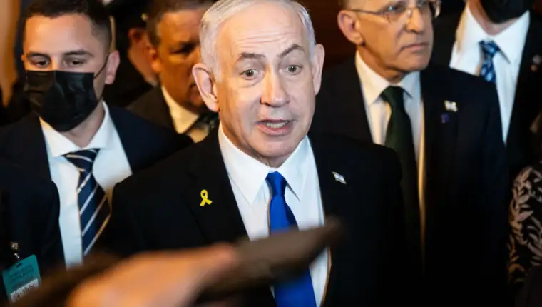 Israel Prime Minister Benjamin Netanyahu at the U.S. Capitol