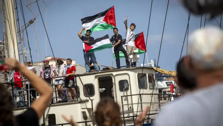 The Global Sumud Flotilla Departs From Barcelona To Gaza With More Than 20 Ships And More Than 300 People