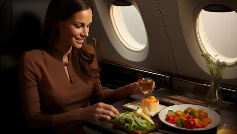 obrok u avionu freepik