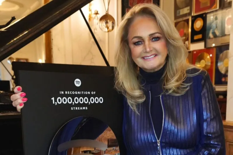 From spotify for 1 billion streams of Total Eclipse of the Heart