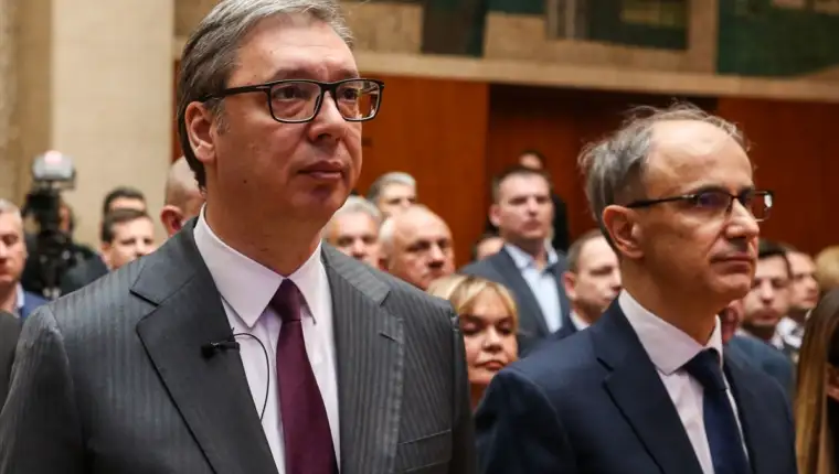AA 20260307 40757532 40757520 PREDSJEDNIK SRBIJE ALEKSANDAR VUCIC PREDSTAVLJA STRATEGIJU SRBIJA 2030