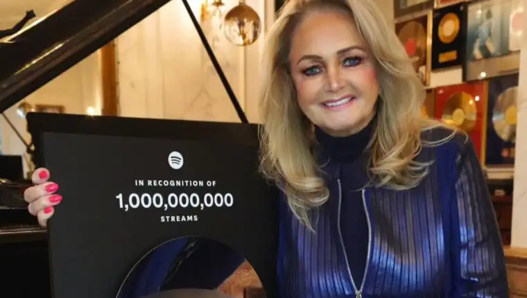 From spotify for 1 billion streams of Total Eclipse of the Heart