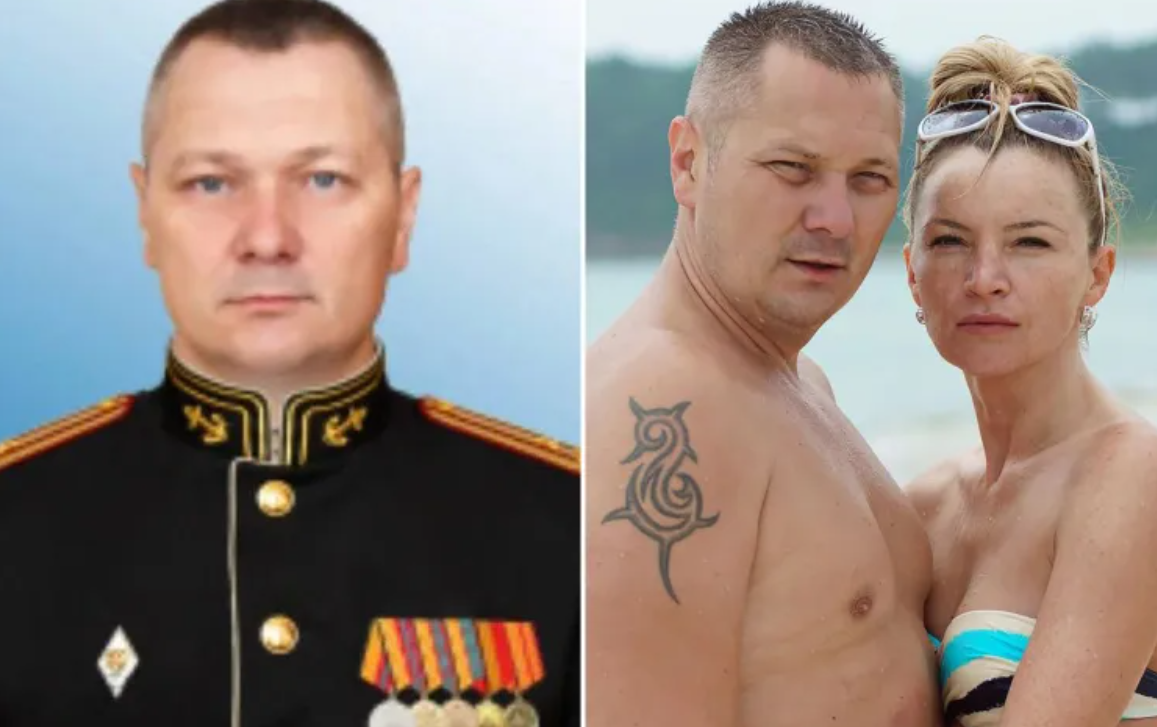 Vadim Bojko ruski komandant na slici lijevo u uniformi desno go do pasa sa ženom u kupaćem tetovaža