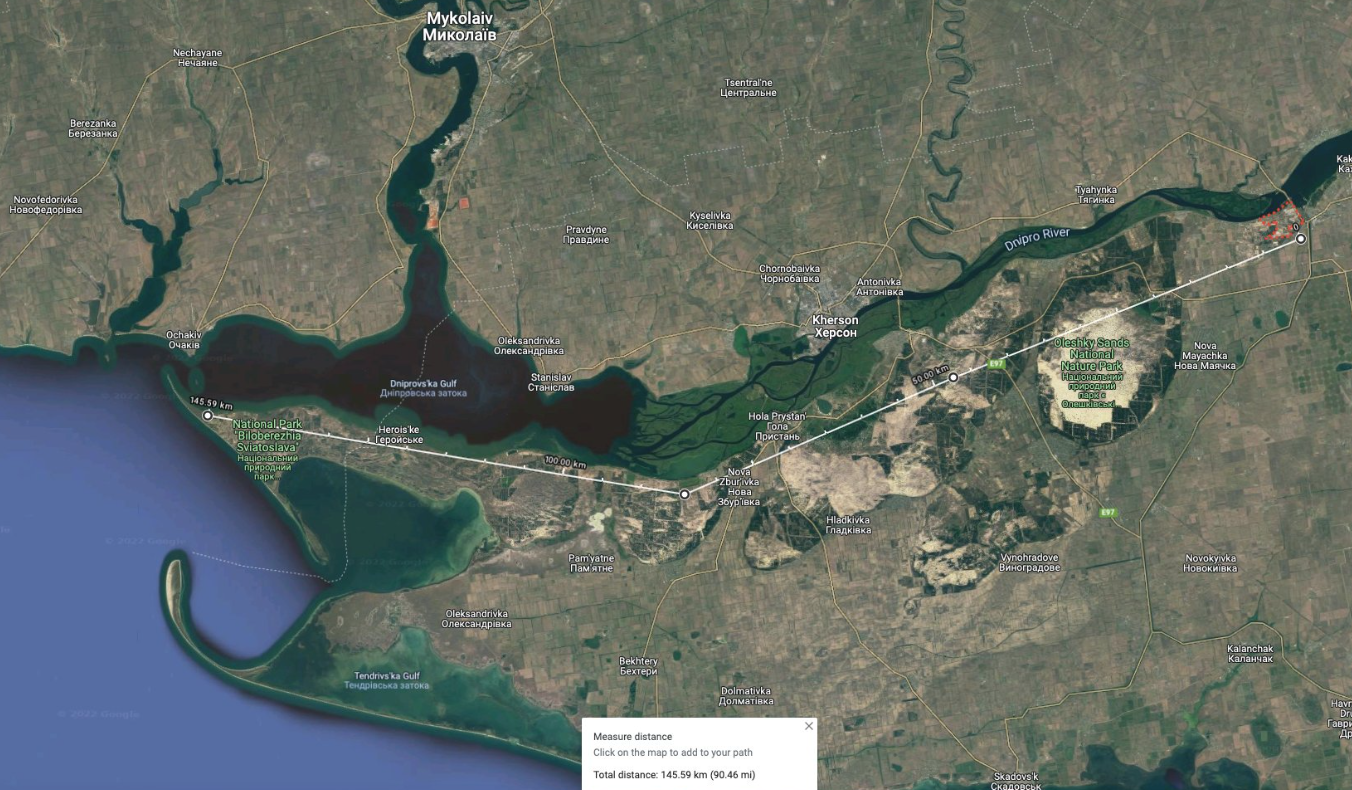 Rusi se povukli mapa grada Kahovka u ukrajini