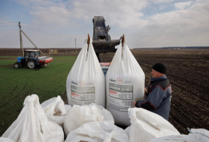 ruske igre gradi muškarac pakuje žitarice u vreće