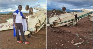 avionsku nesreću david rudisha stoji pored krhotine srušenog aviona