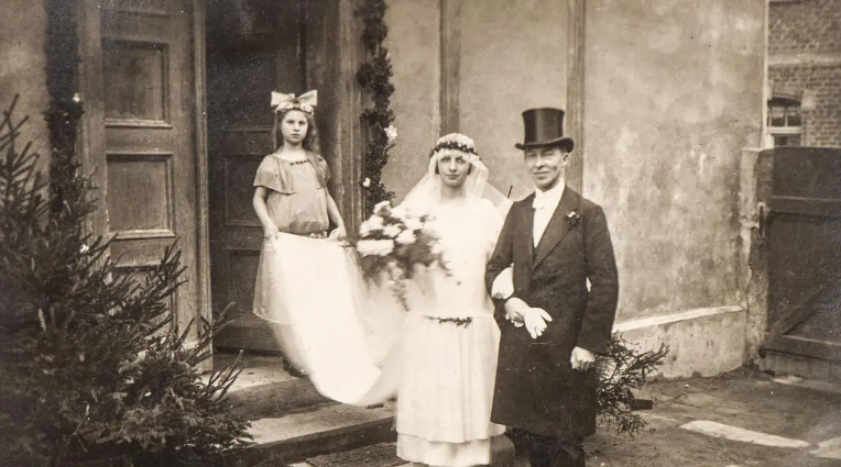 Brak vjenčanje stara crnobijela slika