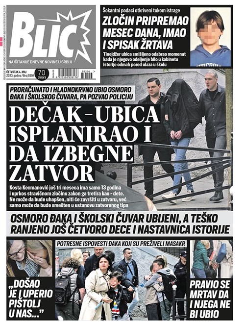 Nezapamćeni zločin u Srbiji naslovnica Blica