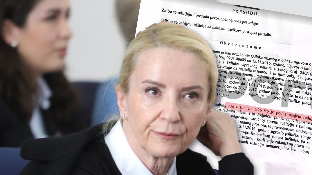 Sebija Izetbegović presuda mobing